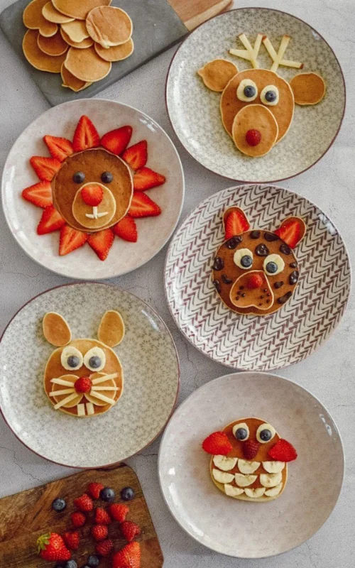 Panquecas criativas em formato de animais